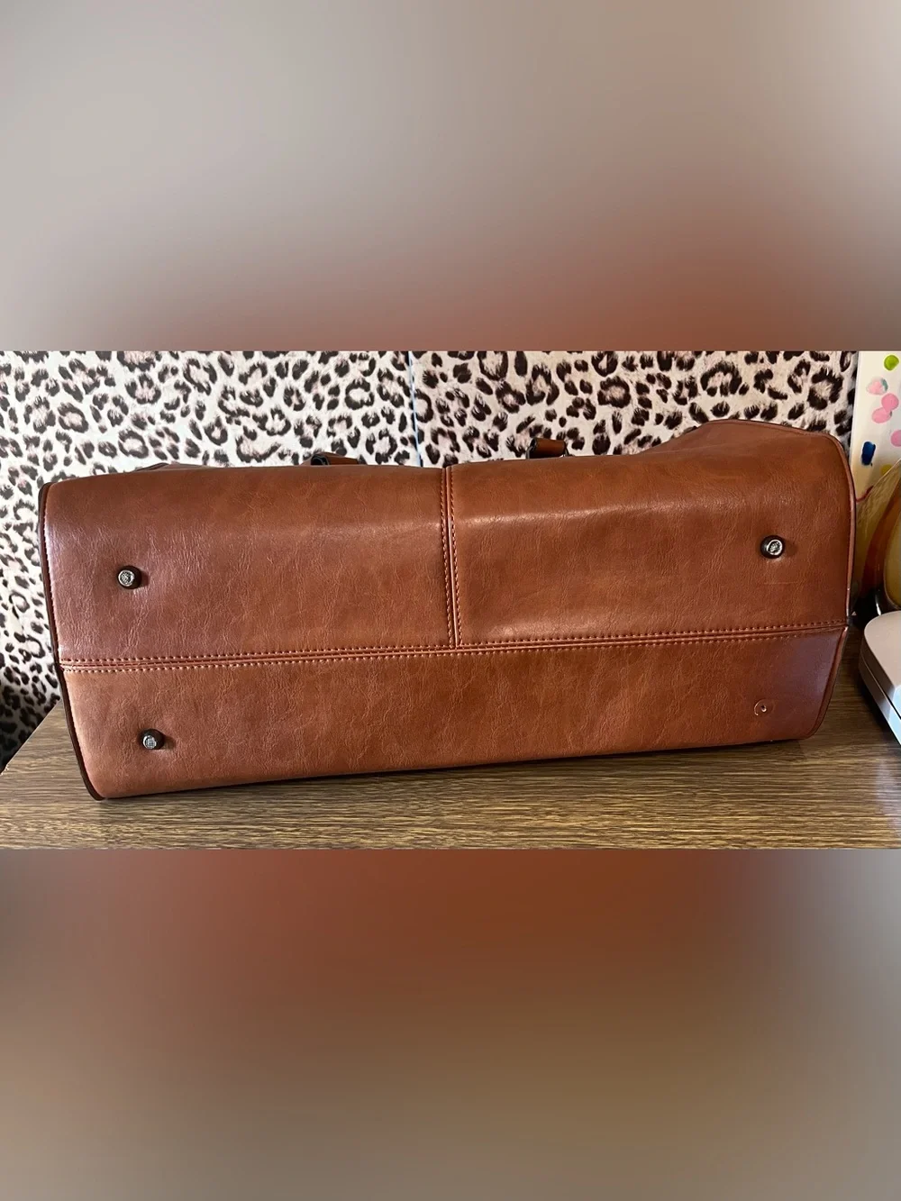 Lovevook Laptop Tote Bag Brown Vegan Leather Work Crossbody/Satchel.